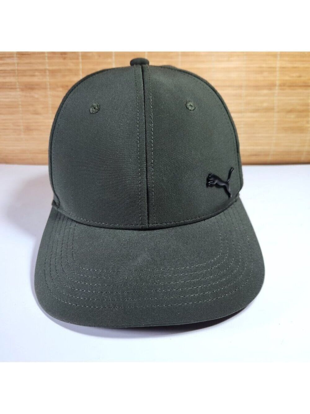 Puma Stretch Fit Baseball Cap Hat Men L/XL Olive Green Forest Performance Logo